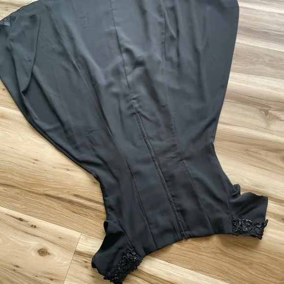 Vintage Jessica McClintock Gunne Sax Black Evening Dress Size 18 - Picture 6 of 12